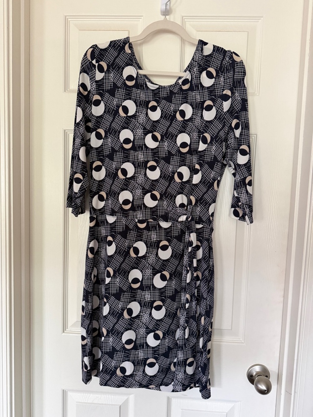 Banana Republic Black and White Printed Midi Dress